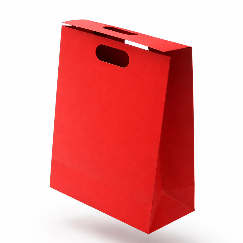 Kırmızı kapaklı karton çanta