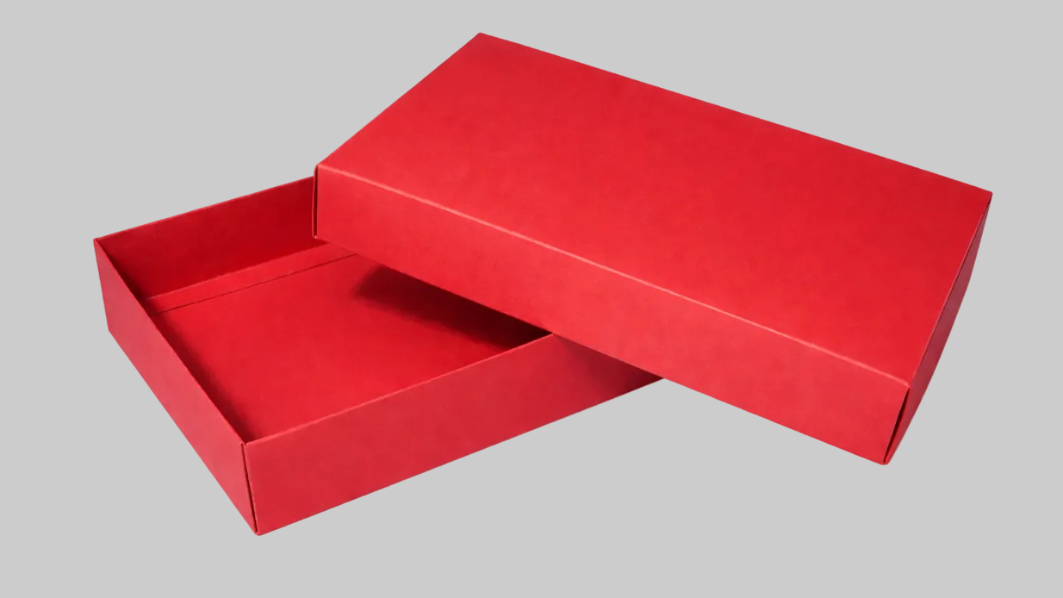 Kırmızı modern karton kutu – şık hediye paketi