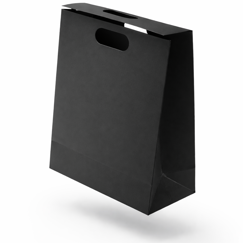 Siyah kapaklı karton çanta